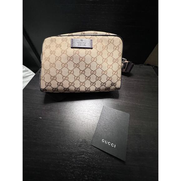 Gucci GG Canvas Monogram Belt Bag Fanny Pack Designer Beige Brown - Picture 14 of 16